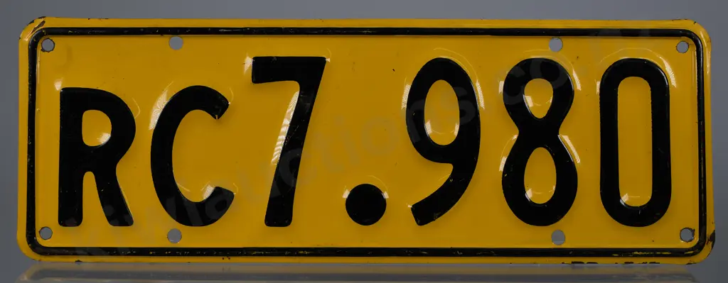 NZ TRAILER NUMBER PLATE RC7-980, 1961-1965 Image 1++