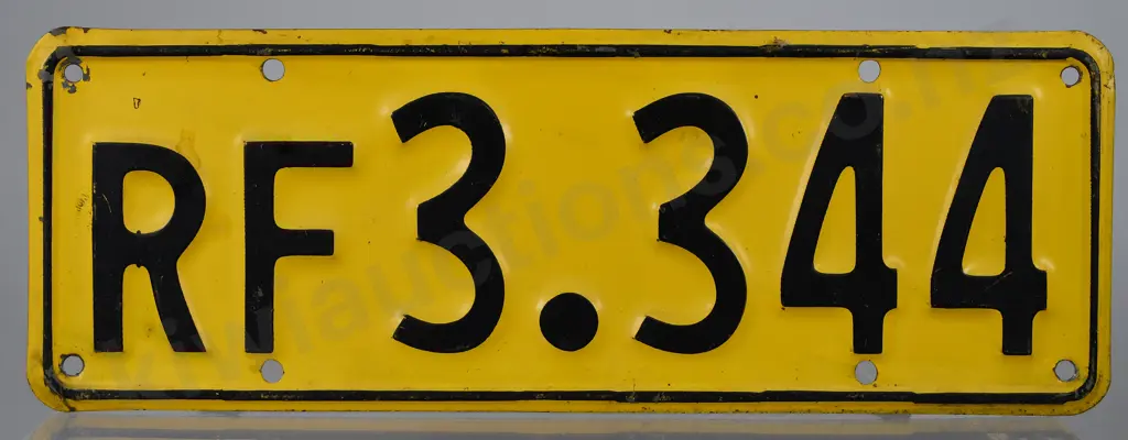 NZ TRAILER NUMBER PLATE RF3-344, 1961-1965 Image 1++