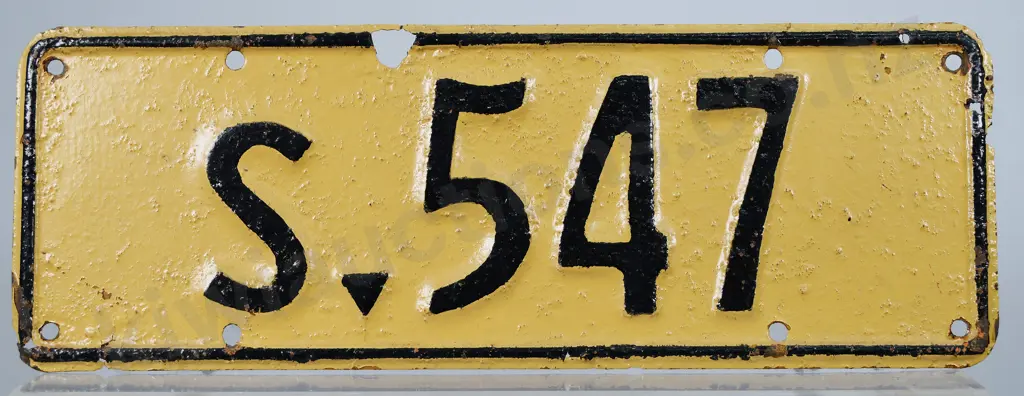 NZ SERVICE VEHICLE NUMBER PLATE S-547, 1936-1937 Image 1++