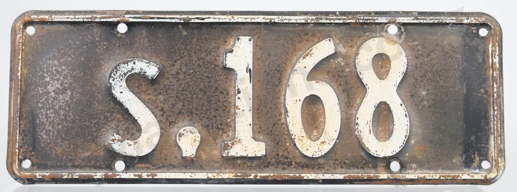 NZ SERVICE VEHICLE NUMBER PLATE S-168, 1937-1938 Image 1++