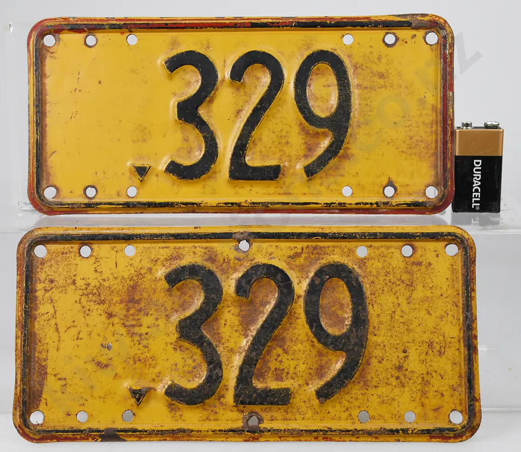 NZ MOTORCYCLE NUMBER PLATES, -329, 1936-1937 Image 1++