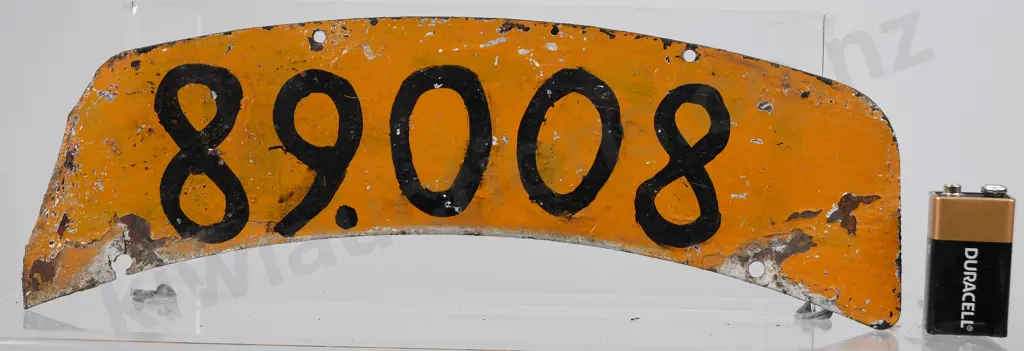 NZ FRONT MOTORCYCLE NUMBER PLATE, 89-008, 1951-1956 Image 1++