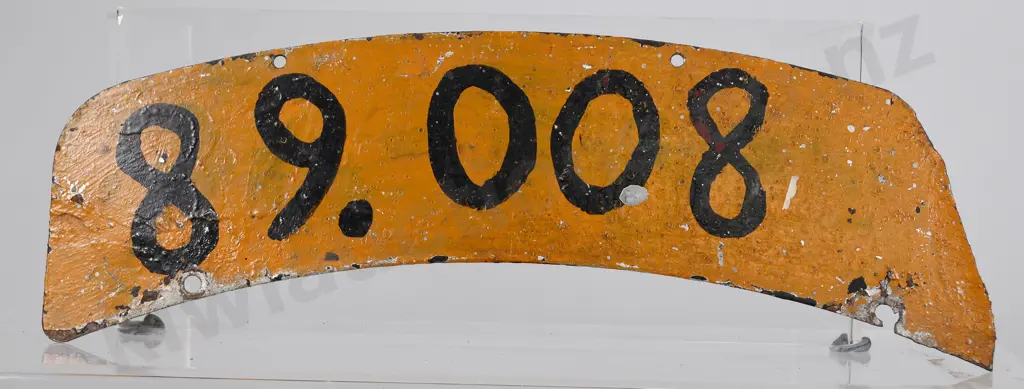 NZ FRONT MOTORCYCLE NUMBER PLATE, 89-008, 1951-1956 Image 1++