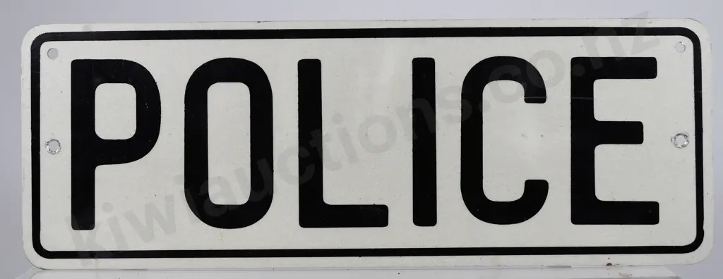 NZ POLICE CAR BOOSTER PLATE, 1970'S Image 1++