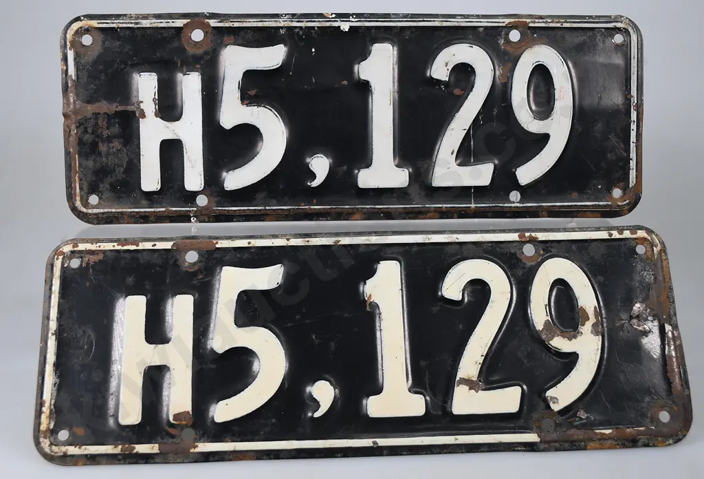 NZ HEAVY VEHICLE NUMBER PLATE, H5-129 Image 1++