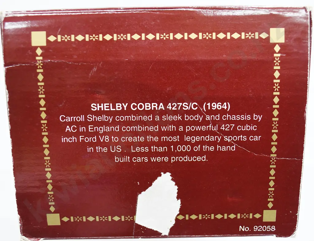 SHELBY COBRA  (1964) 1:18 DIE CAST BOXED MODEL CAR Image 1++