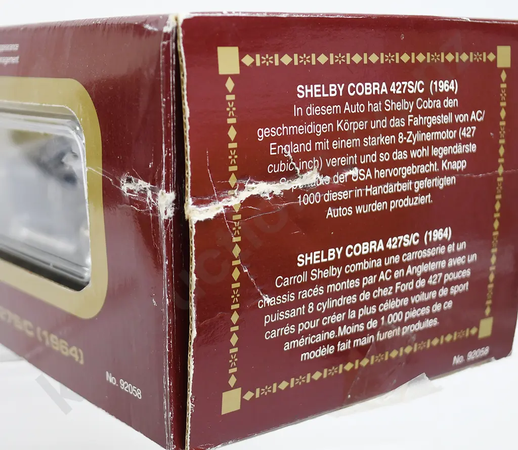 SHELBY COBRA  (1964) 1:18 DIE CAST BOXED MODEL CAR Image 1++