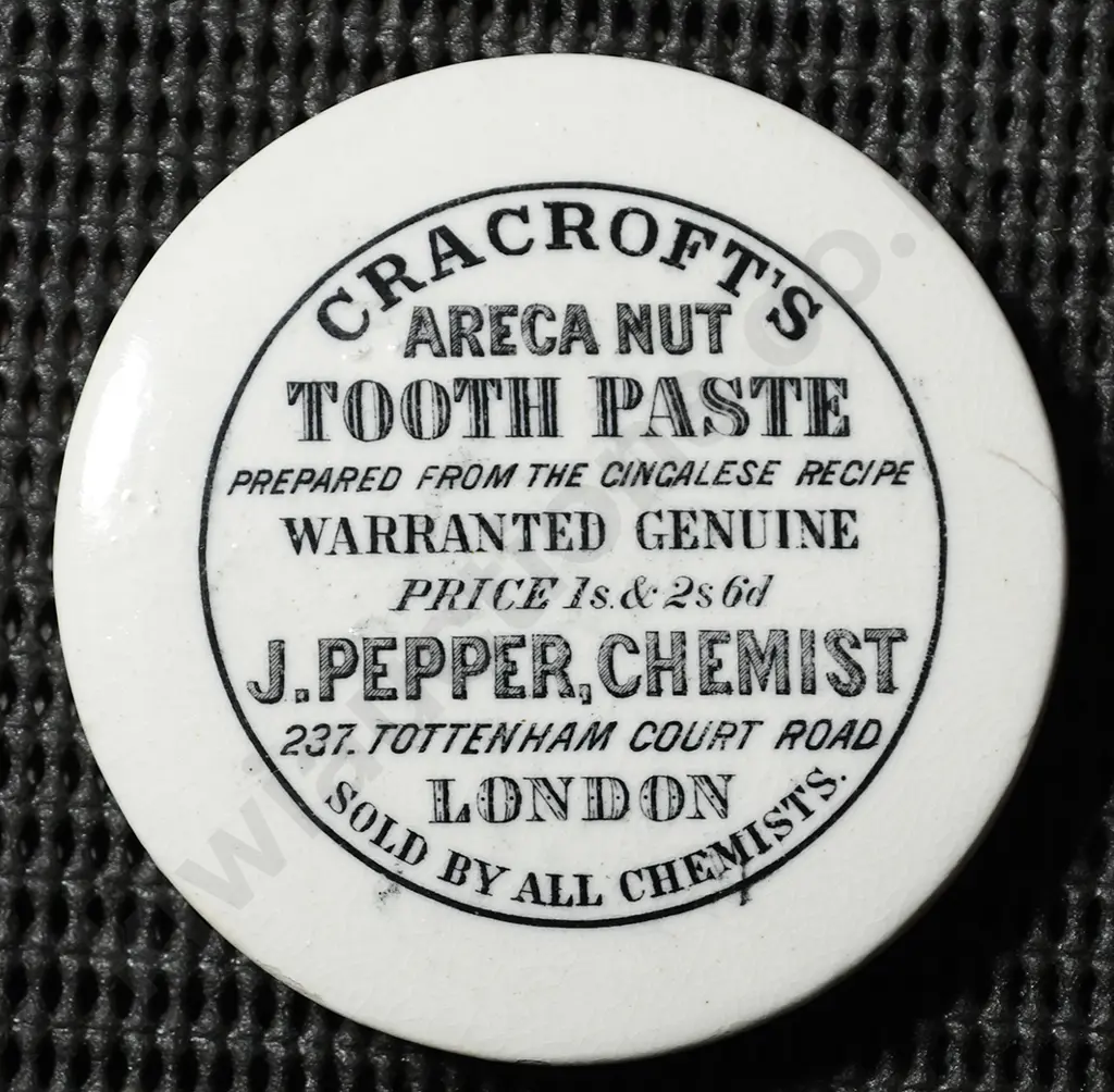 CRACROFT'S AREAC NUT TOOTH PASTE POT LID Image 1++