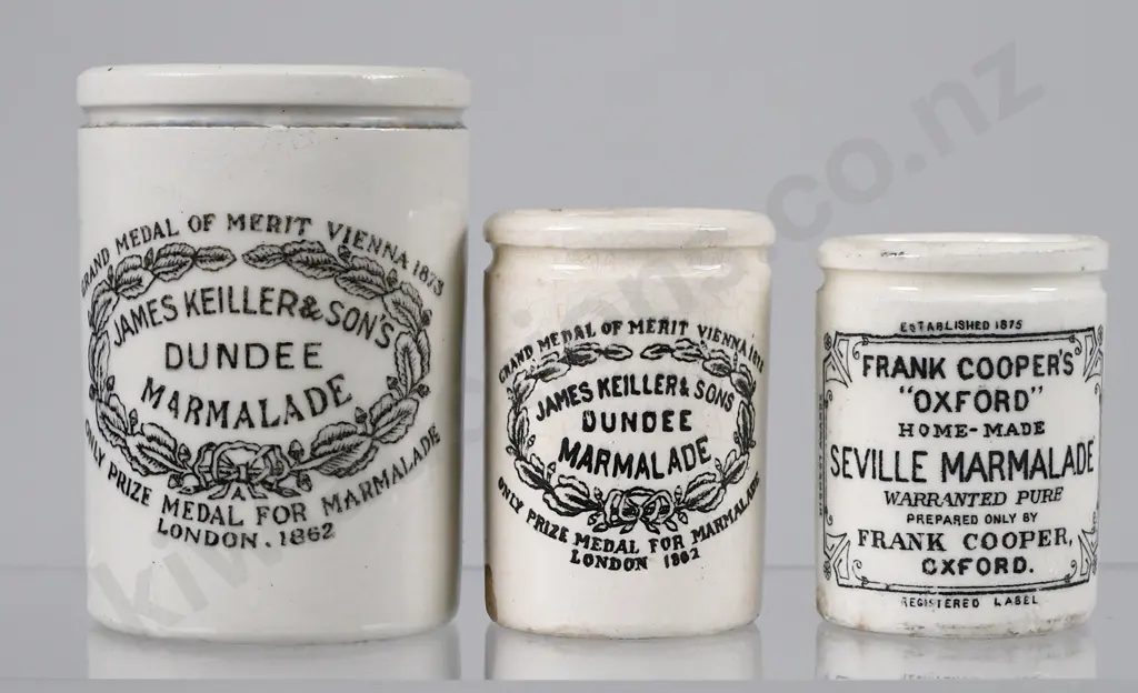 JAMES KEILLER & FRANK COOPER MINIATURE MARMALADE POTS Image 1++