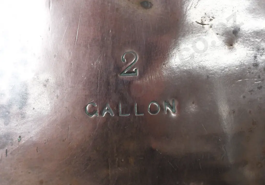 COPPER WEIGHTS AND MEASURES JUG, 2 GALLON Image 1++