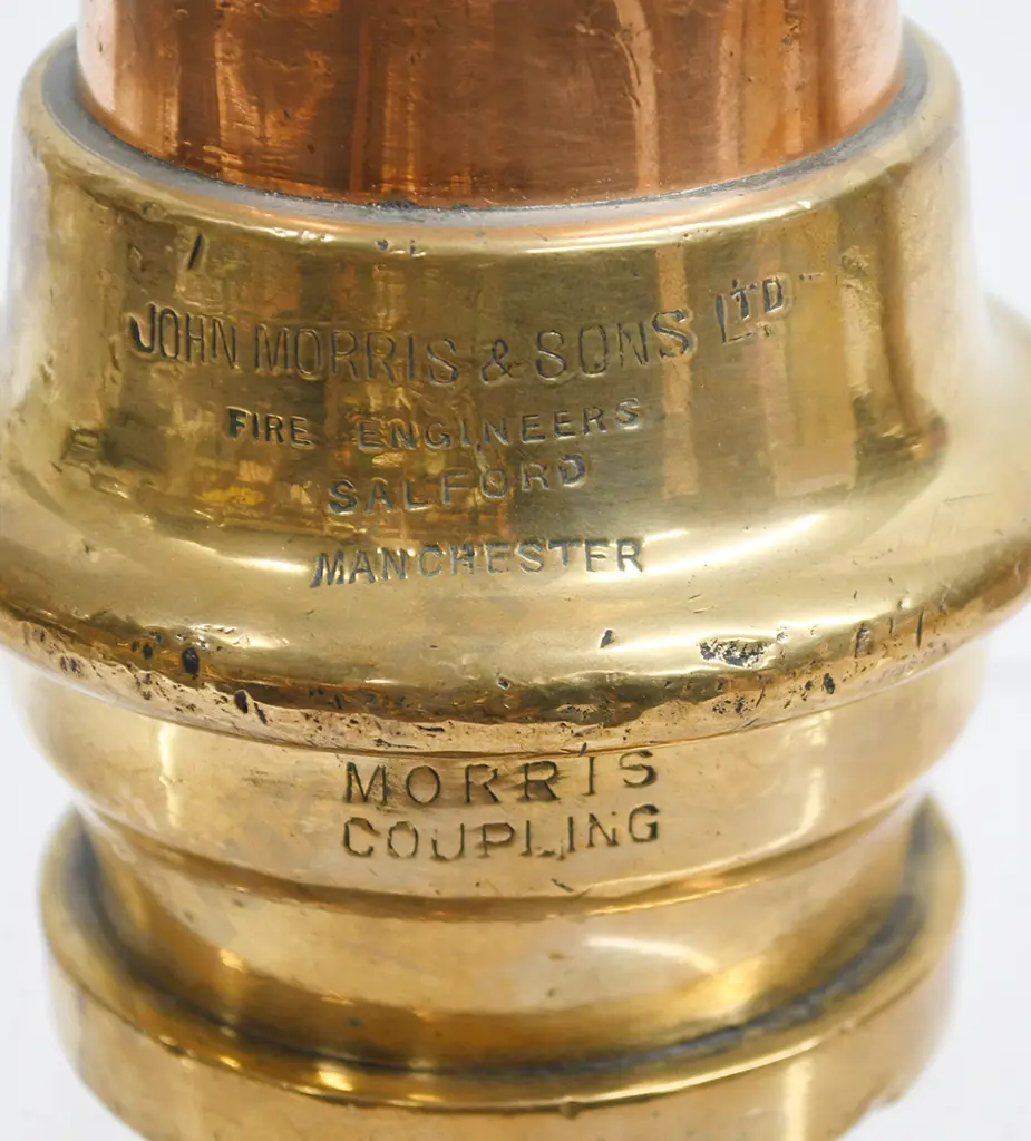 VINTAGE FIREMAN'S HOSE NOZZLE MORRIS COUPLING Image 1++