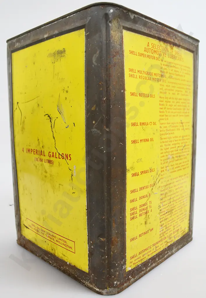 SHELL 4 GALLON OIL TIN Image 1++