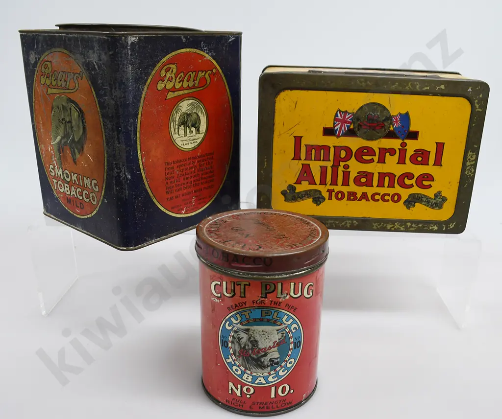 BEARS, IMPERIAL ALLIANCE, CUT PLUG TOBACCO TINS Image 1++