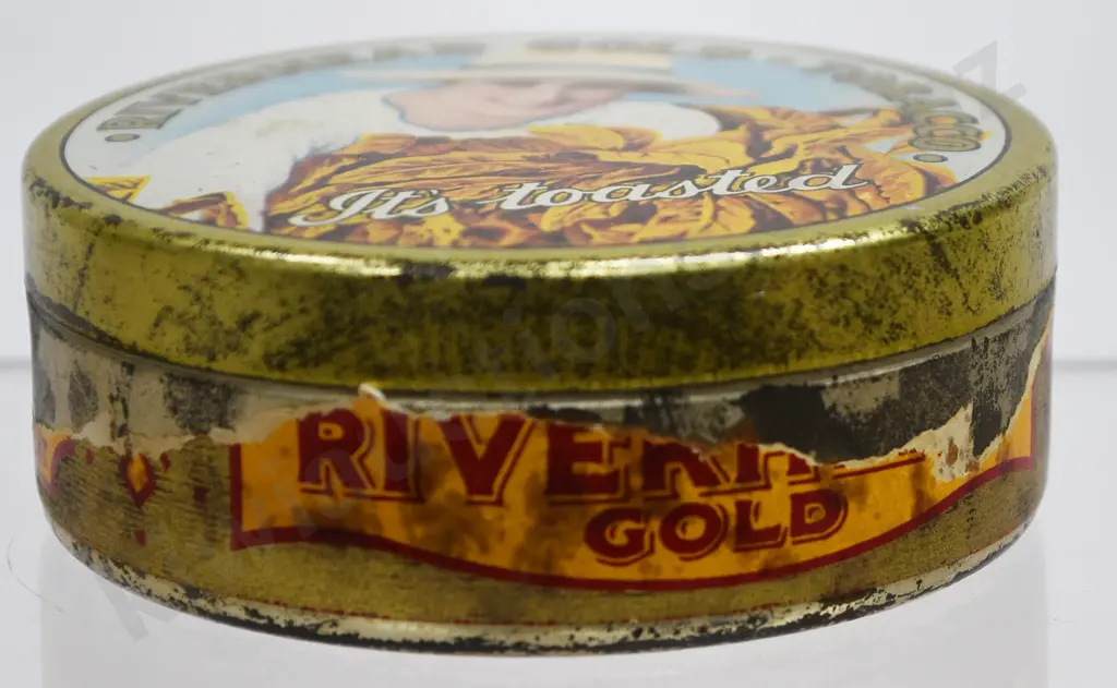 RIVERHEAD GOLD TOBACCO TIN Image 1++