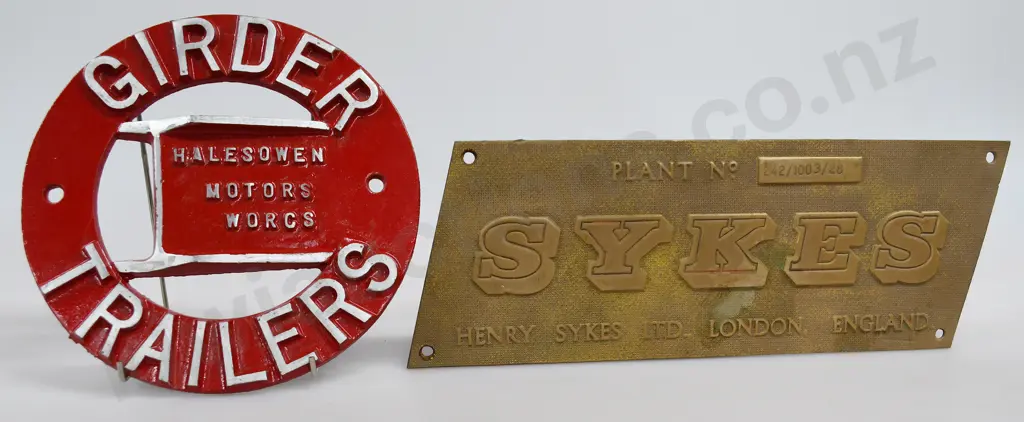 GIRDER TRAILERS, SYKES NAME PLATES Image 1++