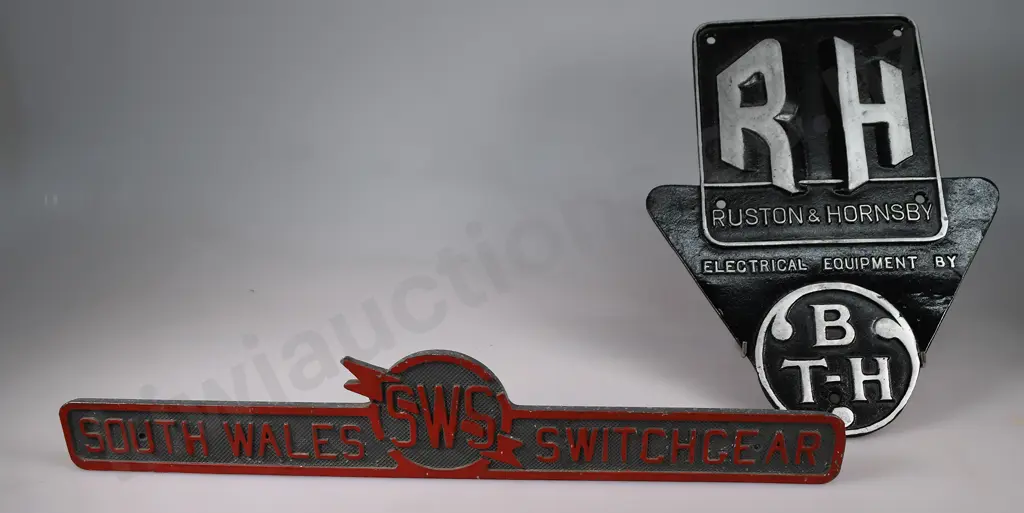 SOUTH WALES SWITCHGEAR, RUSTON & HORNSBY NAME PLATES Image 1++