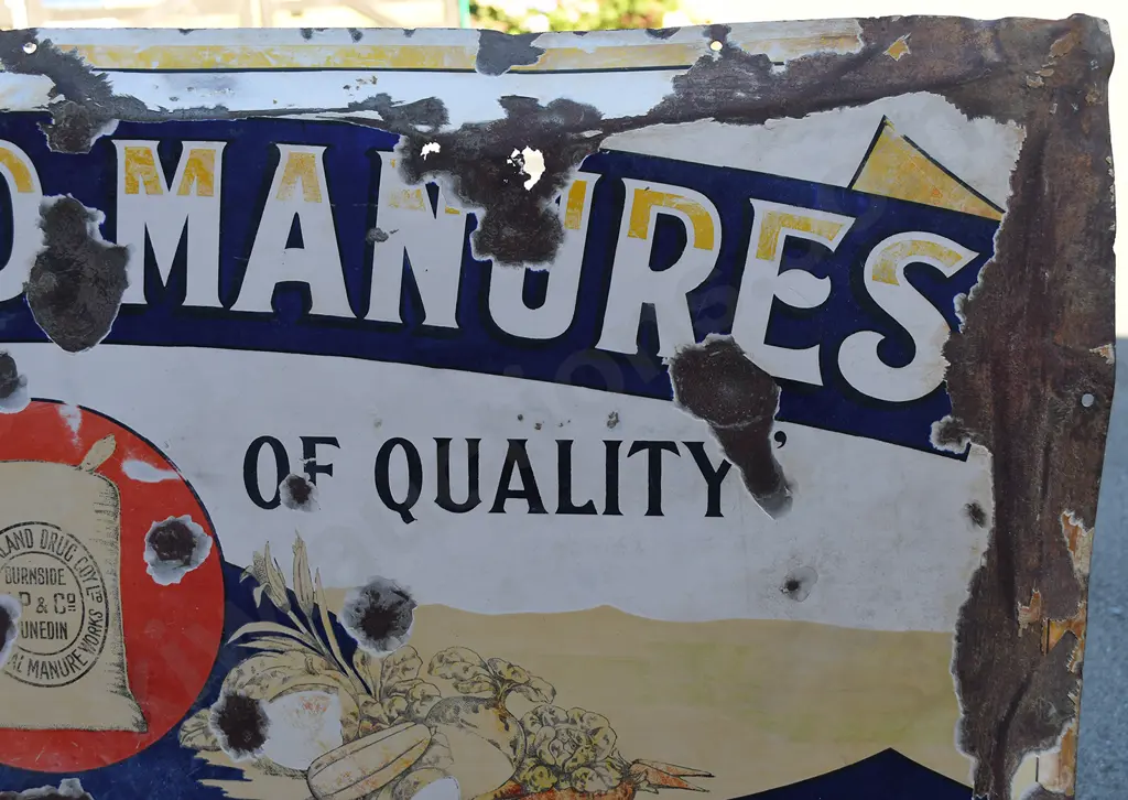 ROCKLAND MANURES NZ ENAMEL SIGN Image 1++