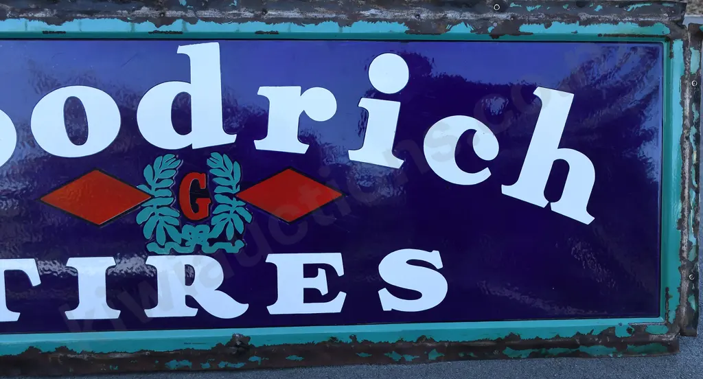 GOODRICH TIRES ENAMEL SIGN Image 1++