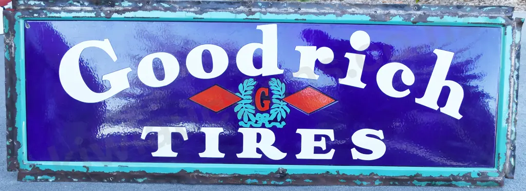 GOODRICH TIRES ENAMEL SIGN Image 1++