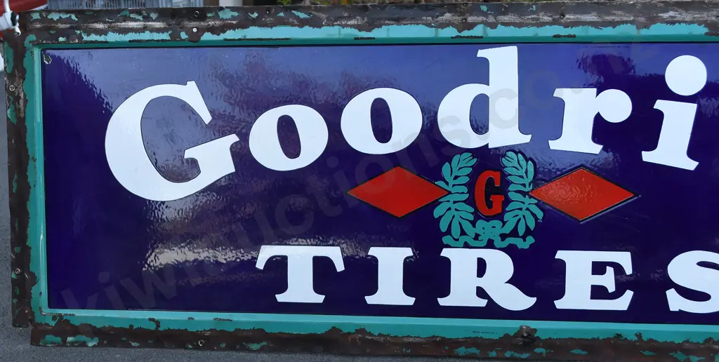 GOODRICH TIRES ENAMEL SIGN Image 1++