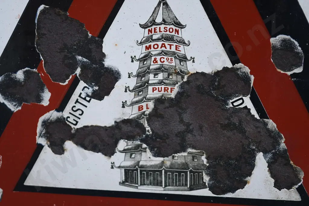 NELSON MOATE & CO TEA ENAMEL SIGN Image 1++