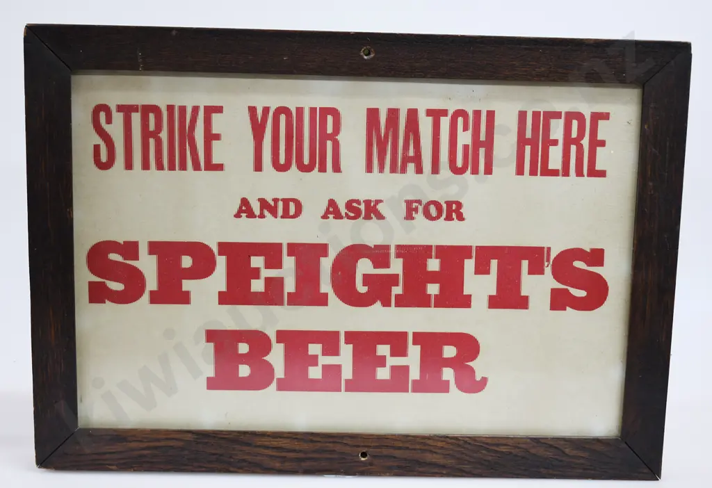 SPEIGHTS FRAMED GLASS MATCH STRIKER Image 1++