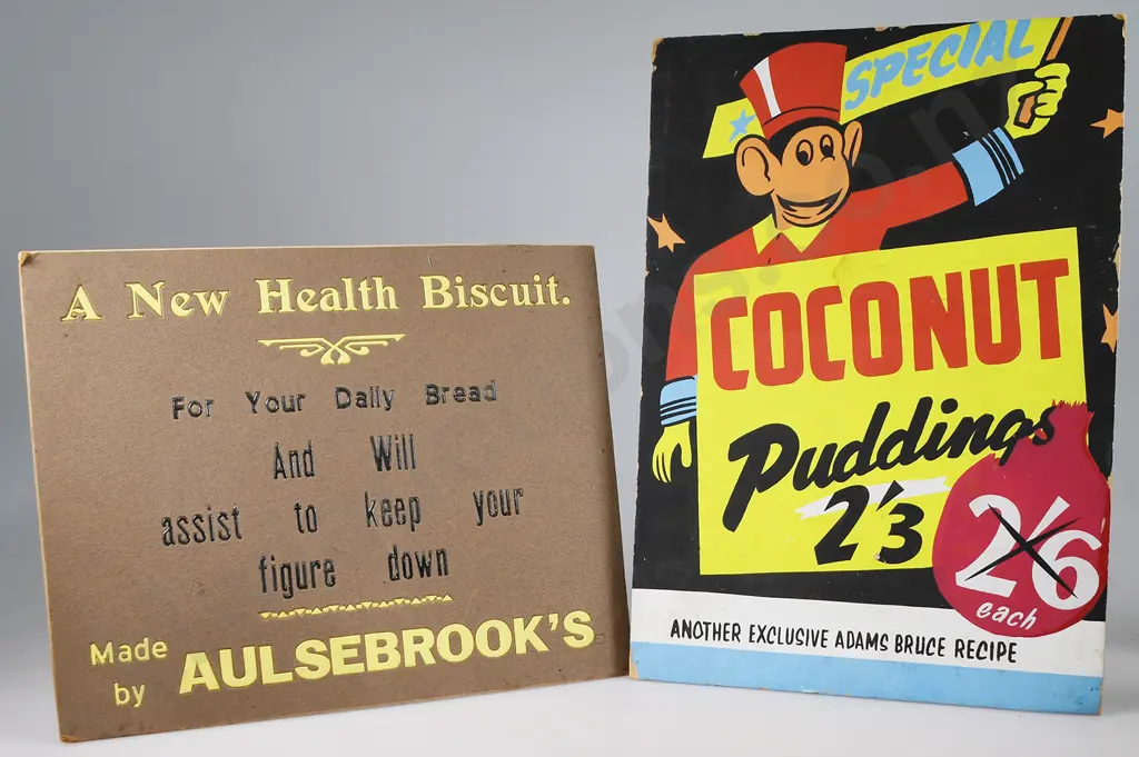 AULSEBROOKS & BRUCE ADAMS ADVERTISING CARD SIGNS Image 1++
