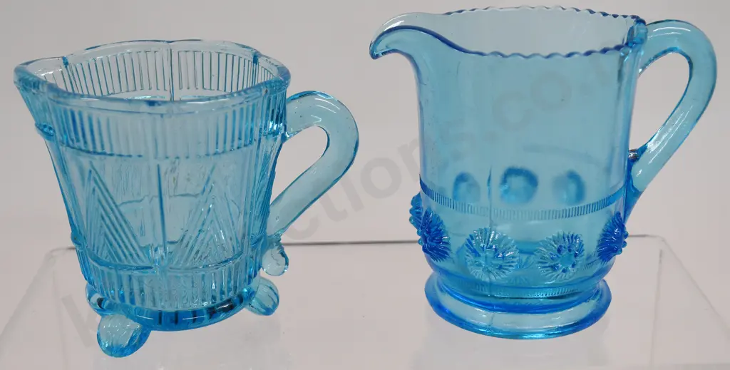 GROUP OF BLUE DEPRESSION GLASS WARES Image 1++