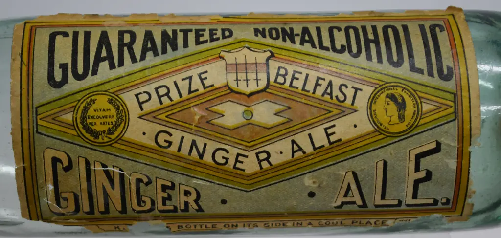 BLOB TOP CORK STOPPERED LABELED BELFAST GINGER ALE Image 1++