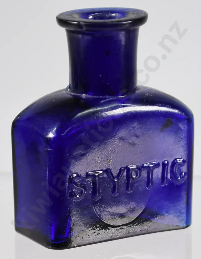 RUSPINI'S STYPTIC SMALL COBALT BLUE BOTTLE Image 1++