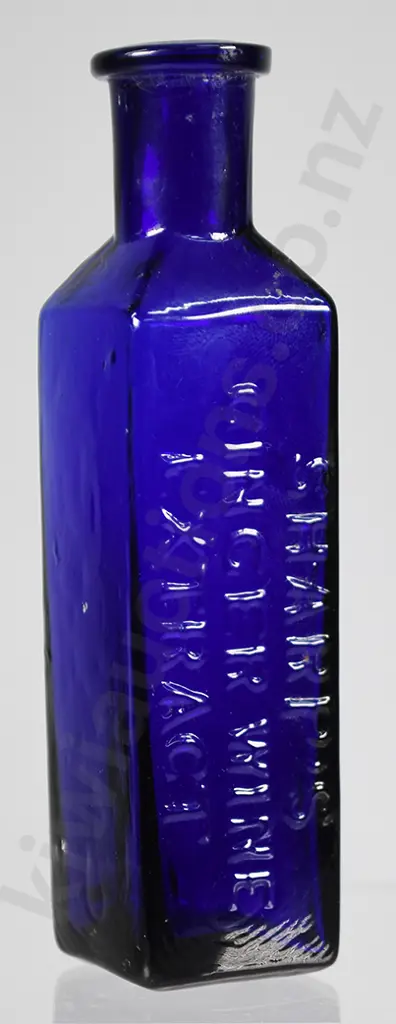 SHARP'S GINGER WINE EXTRACT COBALT BLUE BOTTLE Image 1++