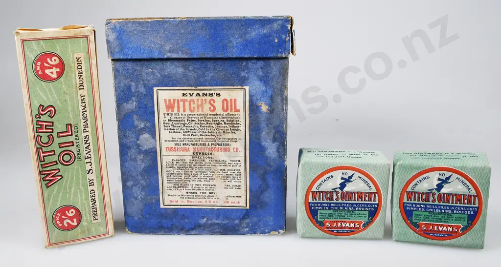 WITCH'S OIL AND OINTMENT EVANS PHARMACIST DUNEDIN Image 1++
