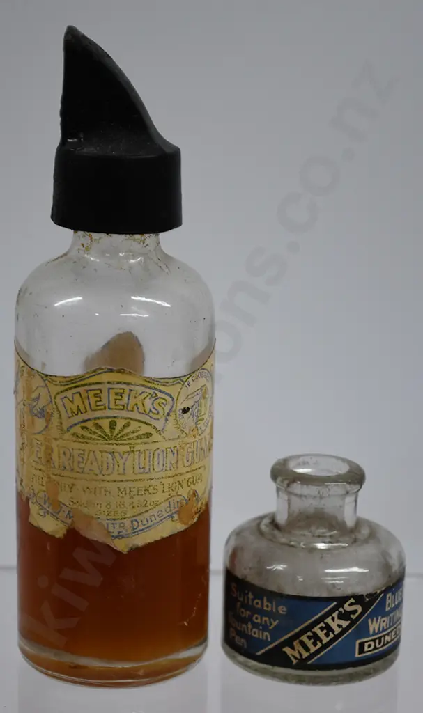 MEEKS INKS GLASS AND STONEWARE BOTTLES Image 1++