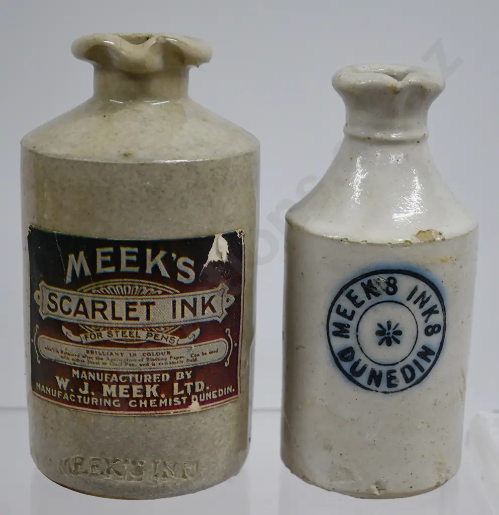 MEEKS INKS GLASS AND STONEWARE BOTTLES Image 1++