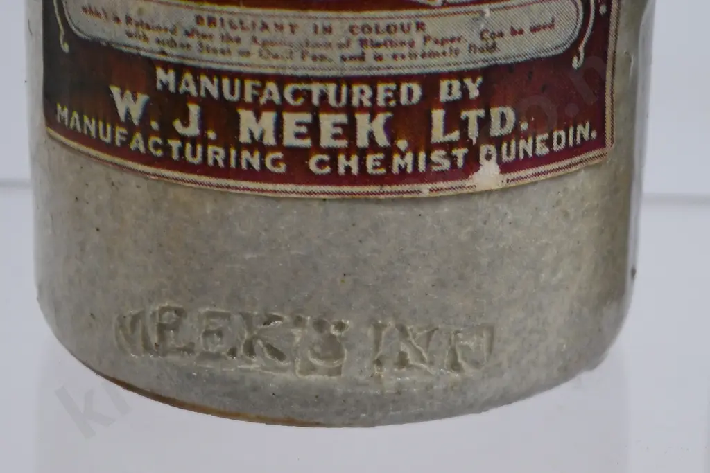 MEEKS INKS GLASS AND STONEWARE BOTTLES Image 1++
