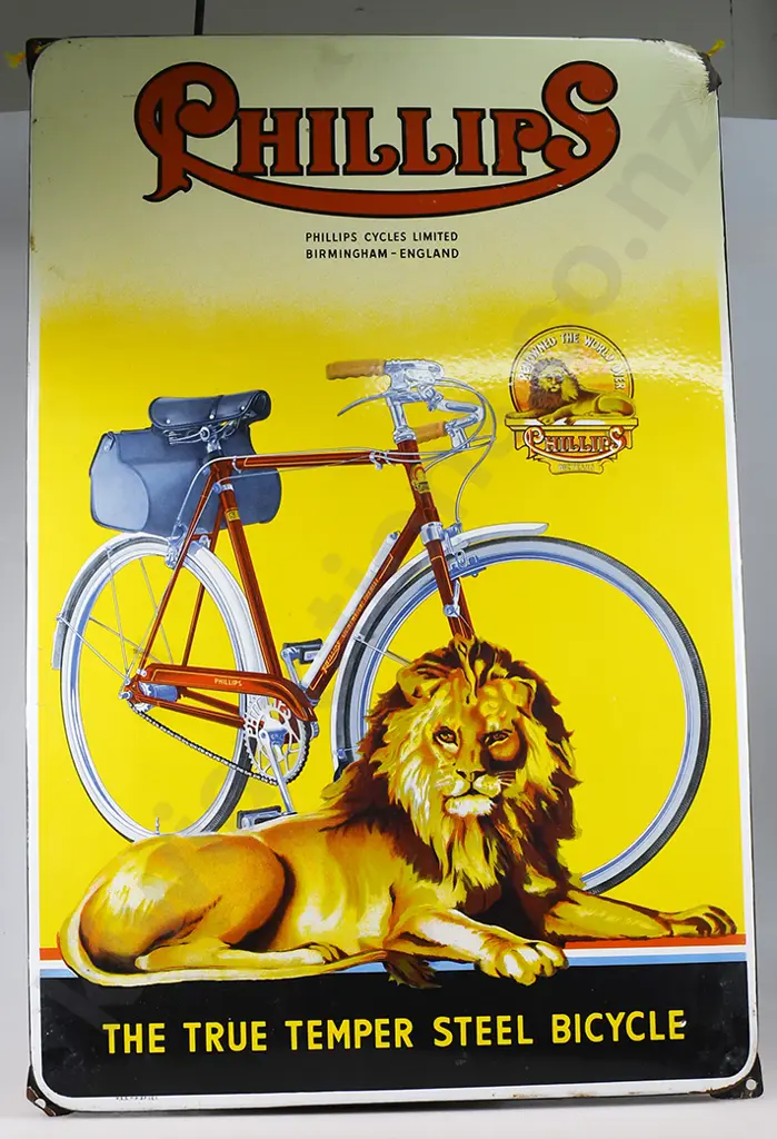 PHILLIPS CYCLES ENAMEL SIGN Image 1++