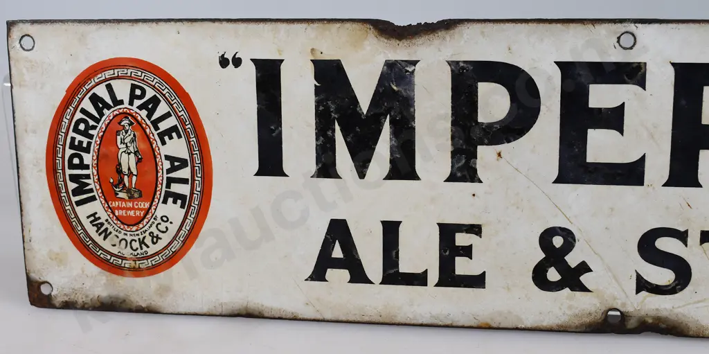 HANCOCKS IMPERIAL ALE ENAMEL SIGN Image 1++