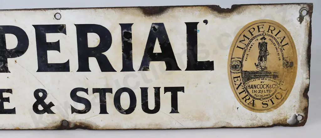 HANCOCKS IMPERIAL ALE ENAMEL SIGN Image 1++