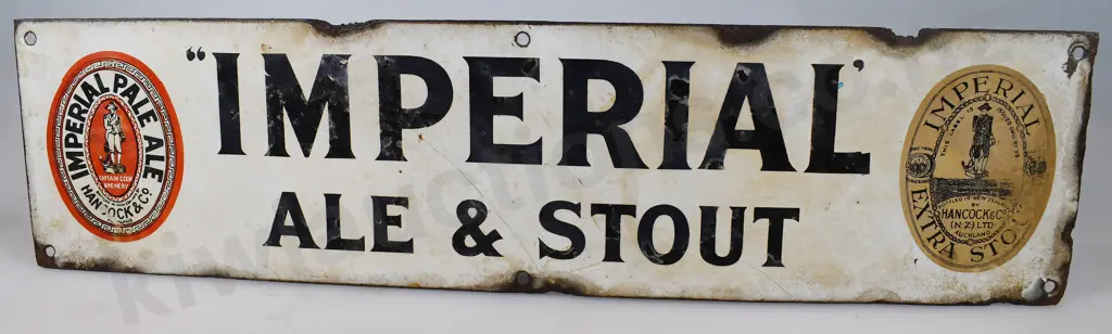 HANCOCKS IMPERIAL ALE ENAMEL SIGN Image 1++