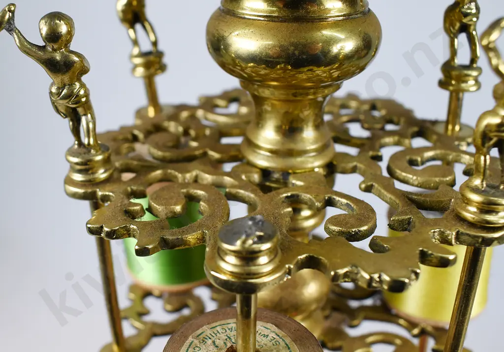 VICTORIAN BRASS METAL COTTON REEL STAND Image 1++