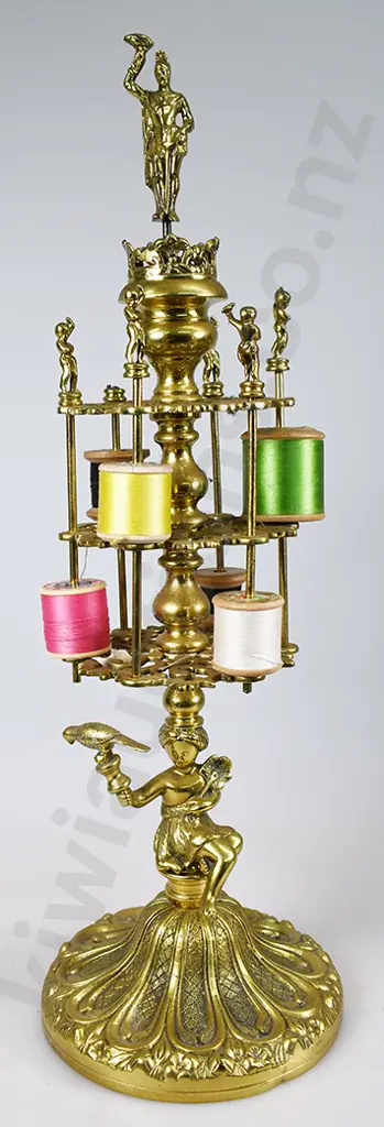VICTORIAN BRASS METAL COTTON REEL STAND Image 1++