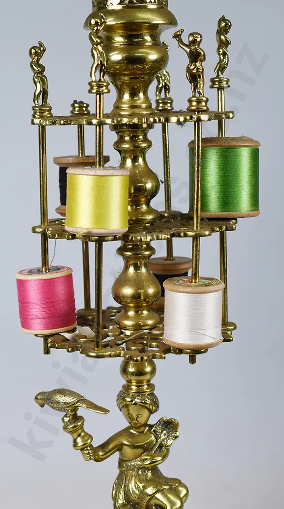 VICTORIAN BRASS METAL COTTON REEL STAND Image 1++