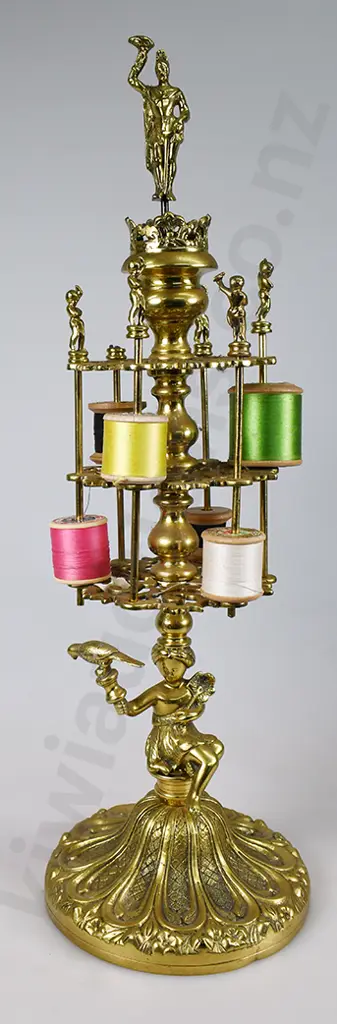 VICTORIAN BRASS METAL COTTON REEL STAND Image 1++