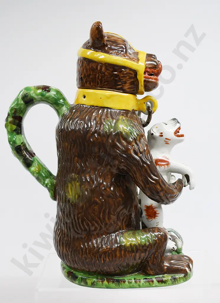 STAFFORDSHIRE PEARLWARE BEARS GREASE DOG TANKARD Image 1++