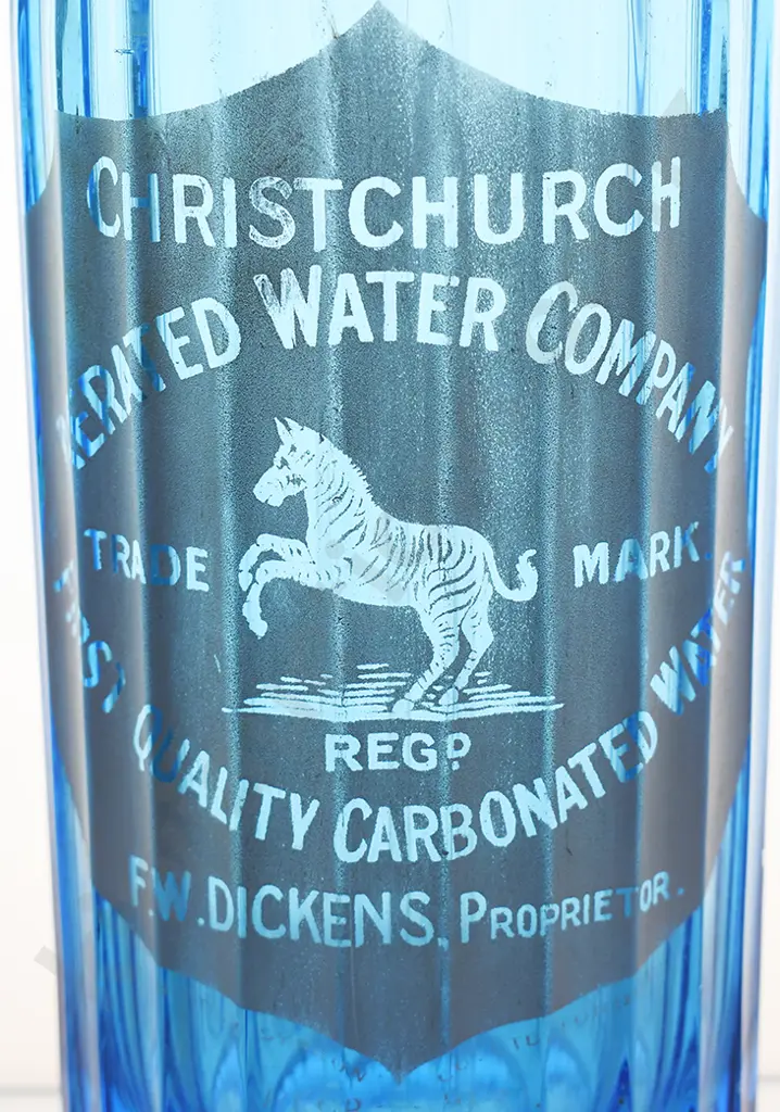 CHRISTCHURCH AERATED WATER BLUE SYPHON Image 1++