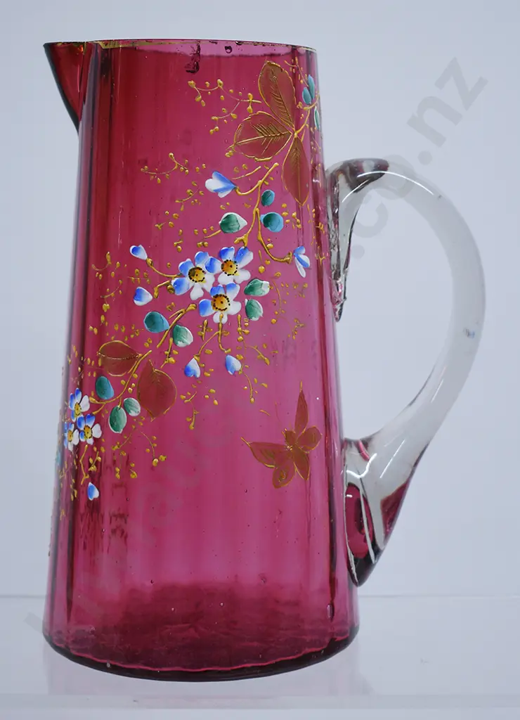 RUBY GLASS JUG, OTAGO EXHIBITION 1898 Image 1++