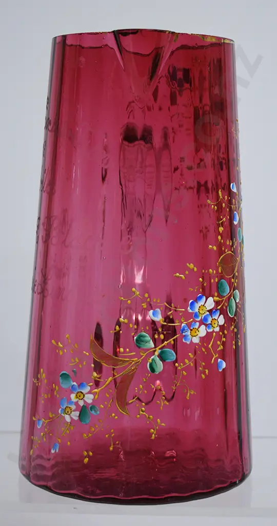 RUBY GLASS JUG, OTAGO EXHIBITION 1898 Image 1++