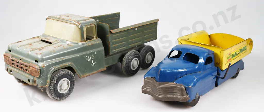 BUDDY L ARMY TRUCK & SAND AND GRAVEL DUMP TRUCK Image 1++