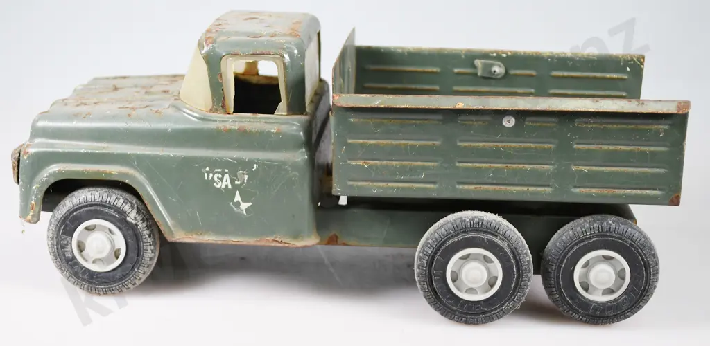 BUDDY L ARMY TRUCK & SAND AND GRAVEL DUMP TRUCK Image 1++