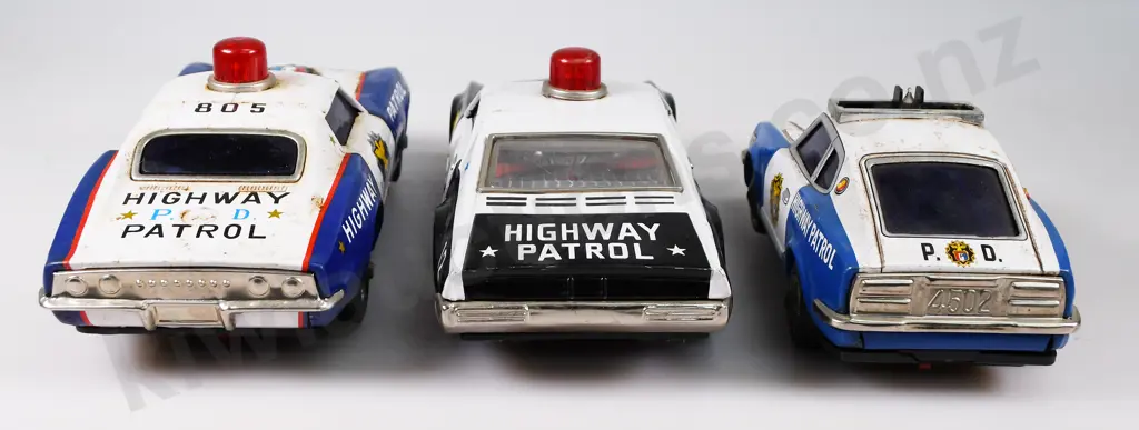 HIGHWAY PATROL PRESSED TIN CARS Image 1++